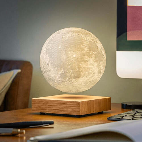 Flytende månenattlampe med magnetisk sveving og roterende globus, for soverommet eller kontorpulten