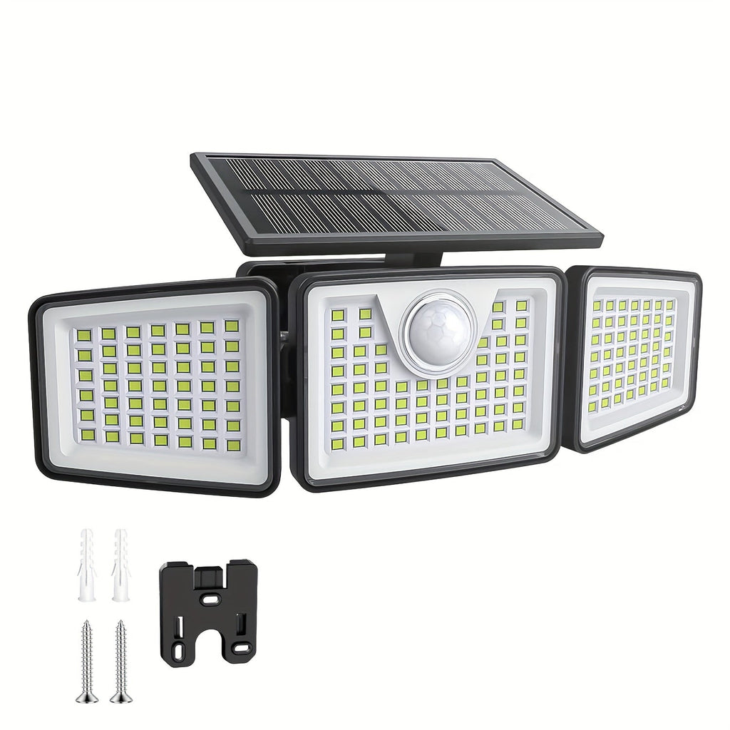2500 Lm Solar Outdoor Area Lights, 3 Modes, Motion Activated - Euroselle