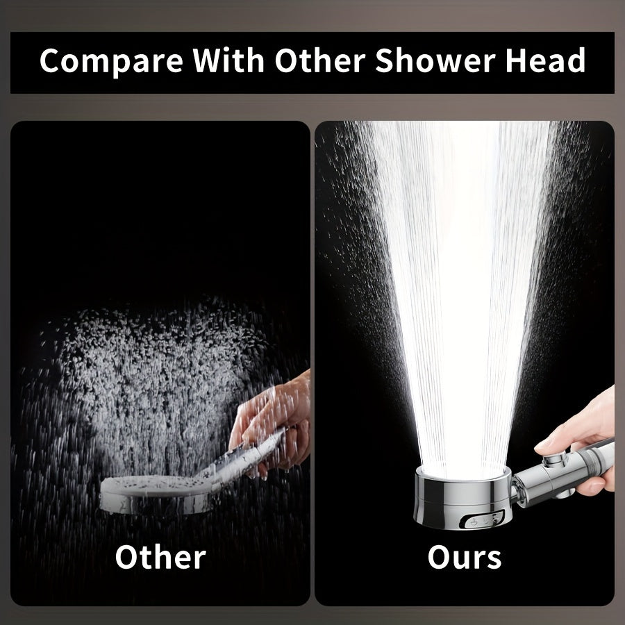 Adjustable High-Pressure Shower Head with Three Water Flow Settings - Euroselle