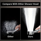 Adjustable High-Pressure Shower Head with Three Water Flow Settings - Euroselle