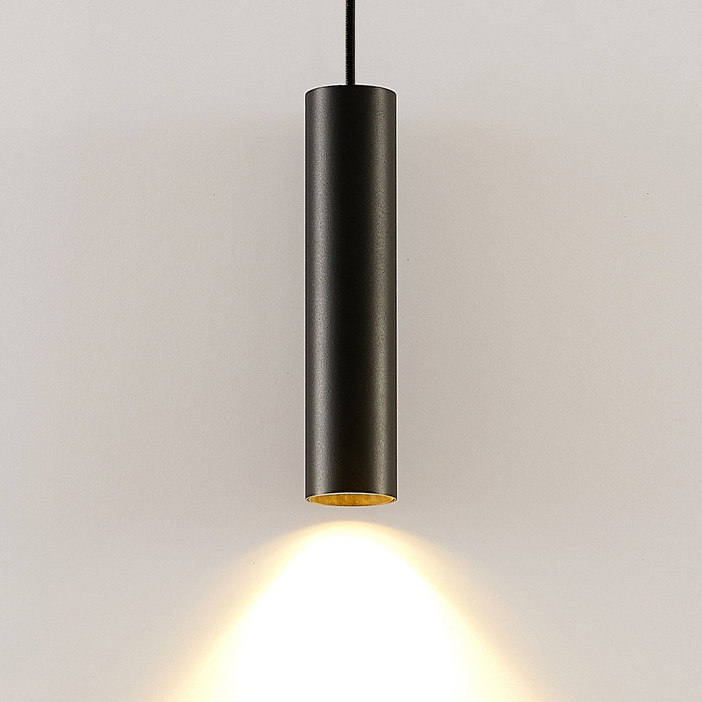 Tube Pendant Light in Black Aluminum