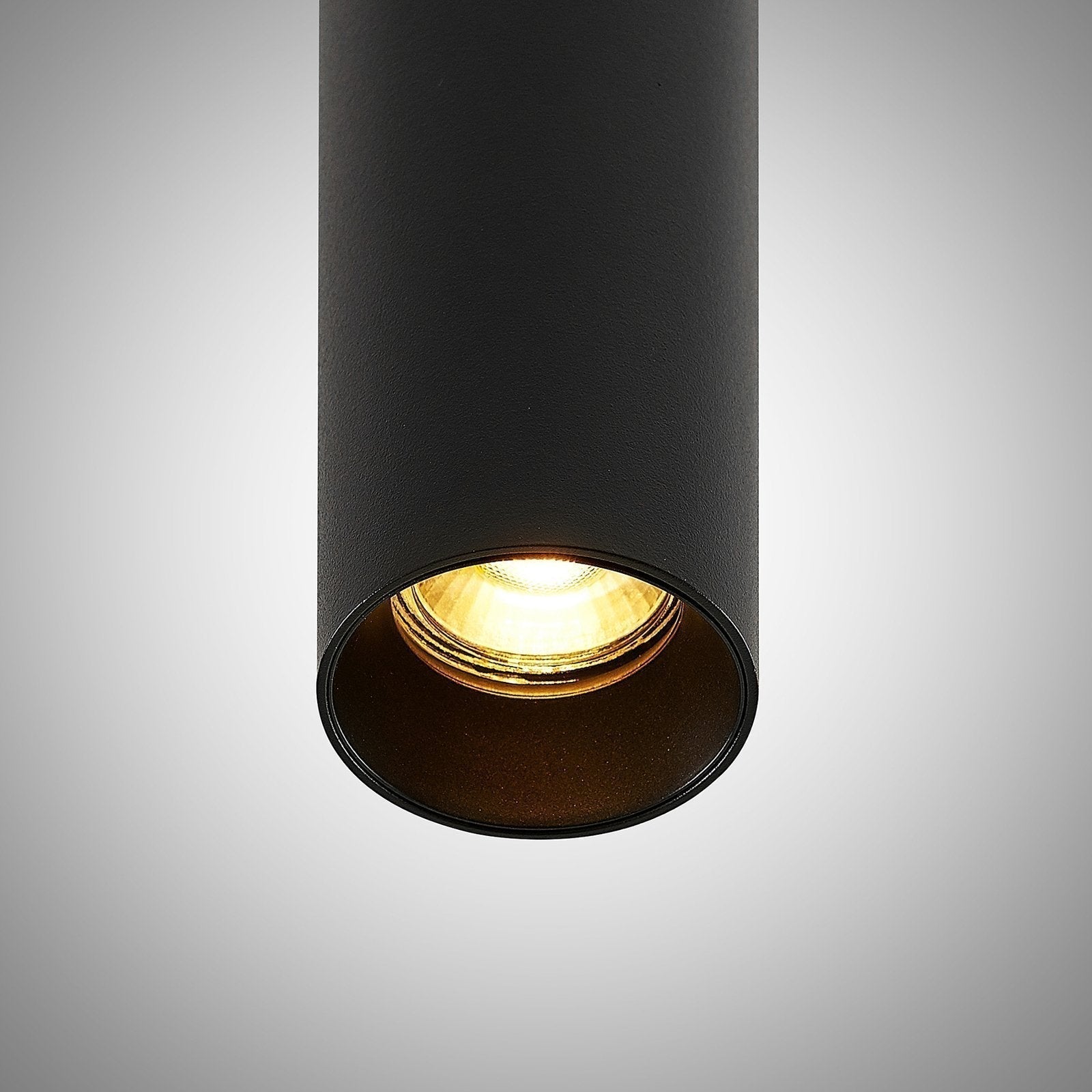 Tube Pendant Light in Black Aluminum