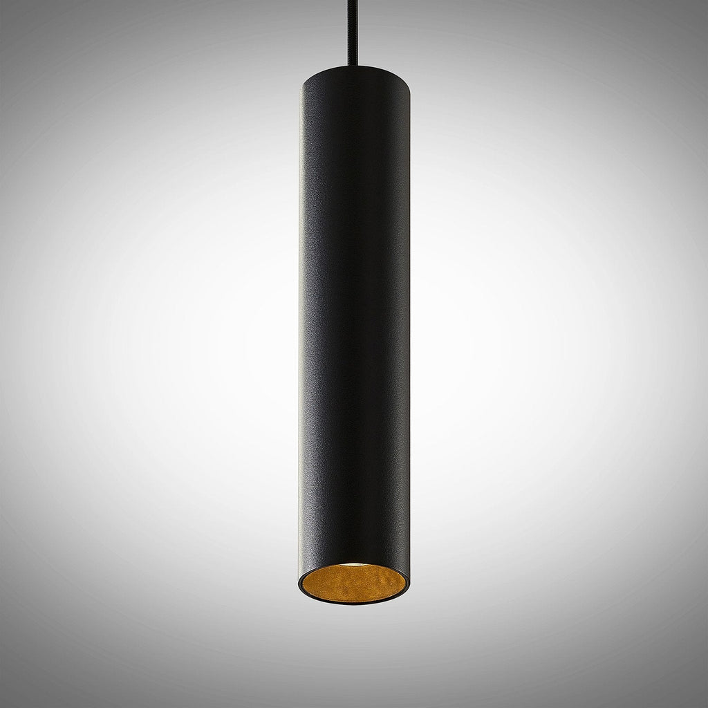 Tube Pendant Light in Black Aluminum