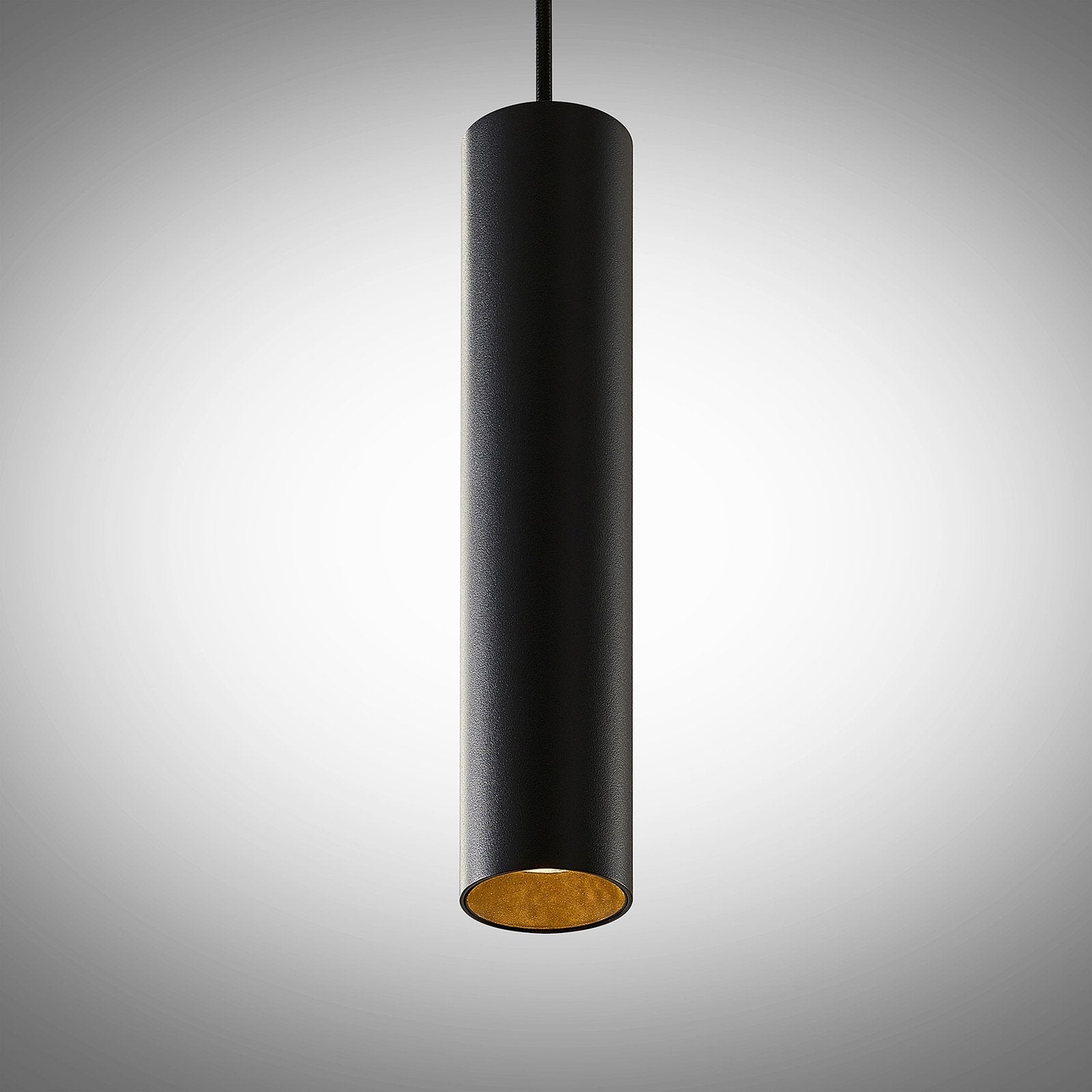 Tube Pendant Light in Black Aluminum