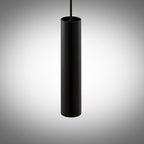 Tube Pendant Light in Black Aluminum