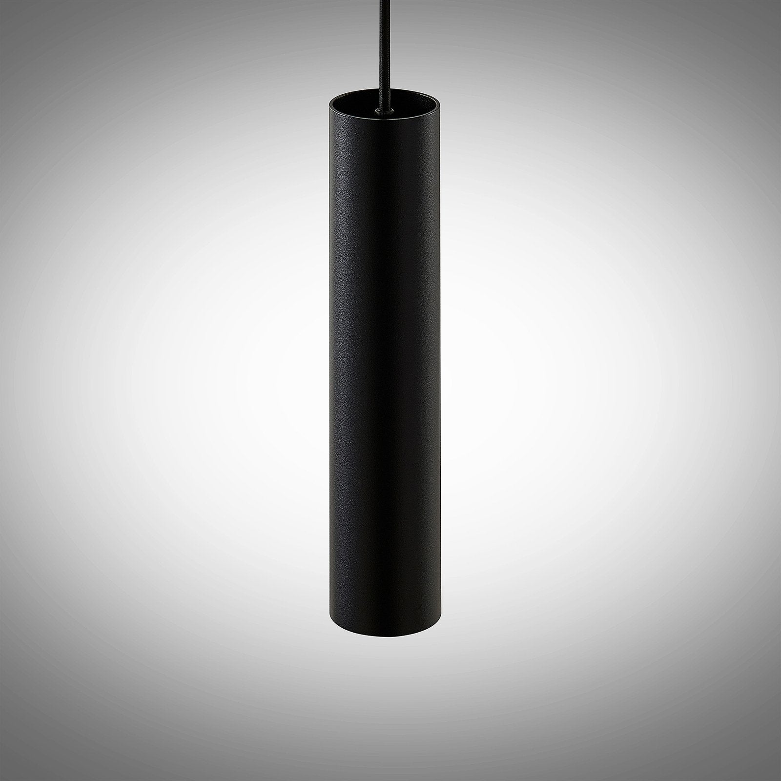 Tube Pendant Light in Black Aluminum