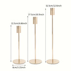 Set of 3 Golden Iron Candlestick Holders - Euroselle