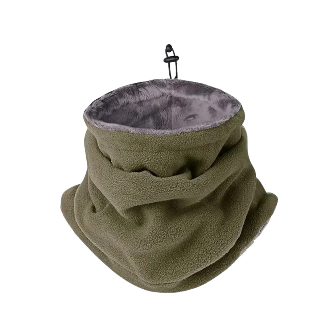 Verstellbarer Fleece-Schlauchschal – Kordelzug als Windschutz