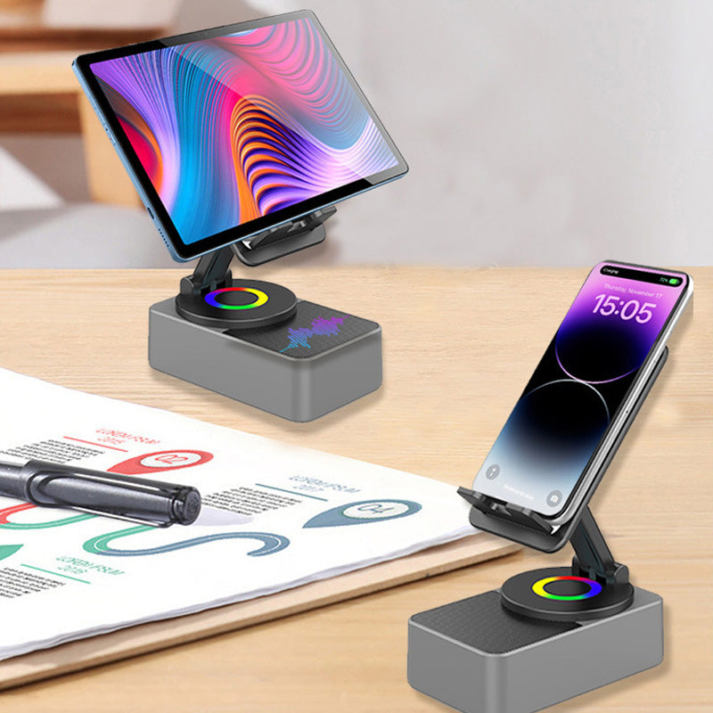 Bezdrátový stojánek na telefon s reproduktorem - 40mm subwoofer, otočení o 360°