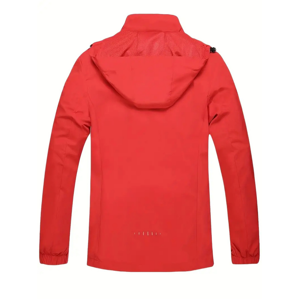 Veste de pluie légère à fermeture éclair pour homme — coque respirante à capuche
