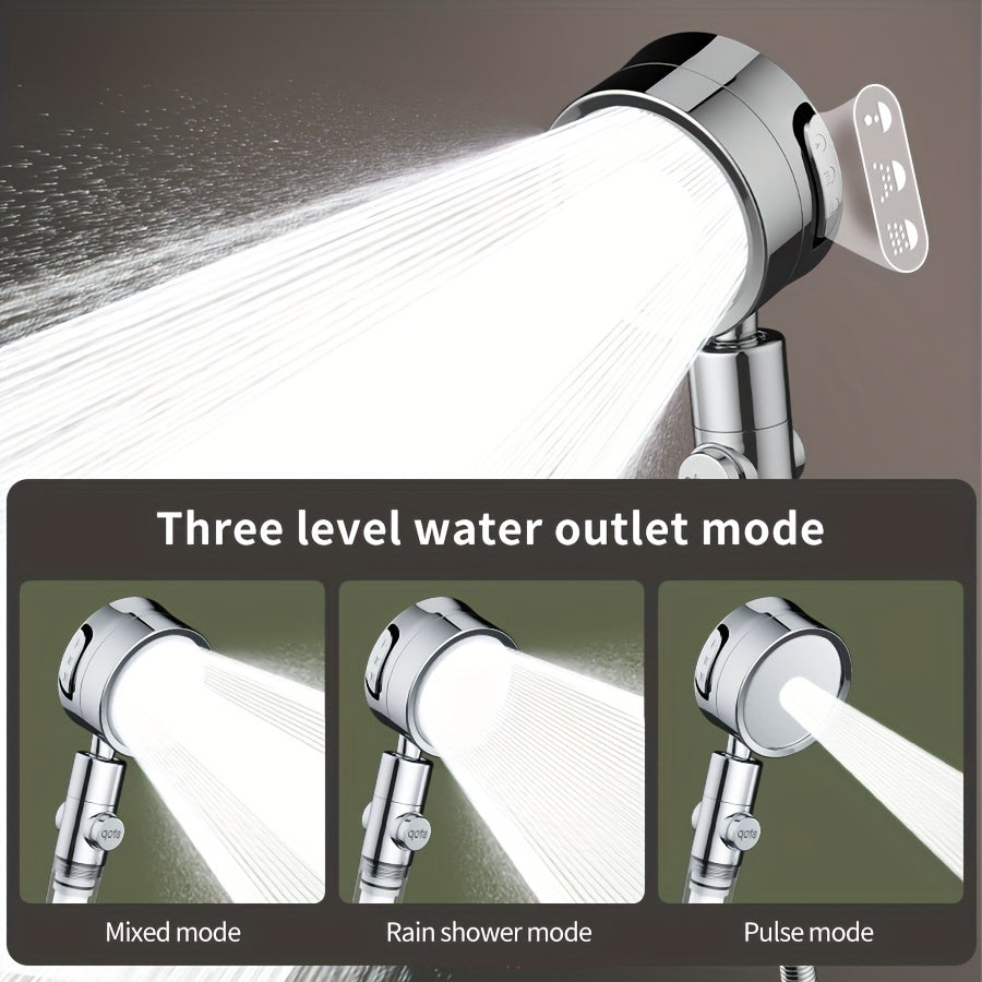 Adjustable High-Pressure Shower Head with Three Water Flow Settings - Euroselle