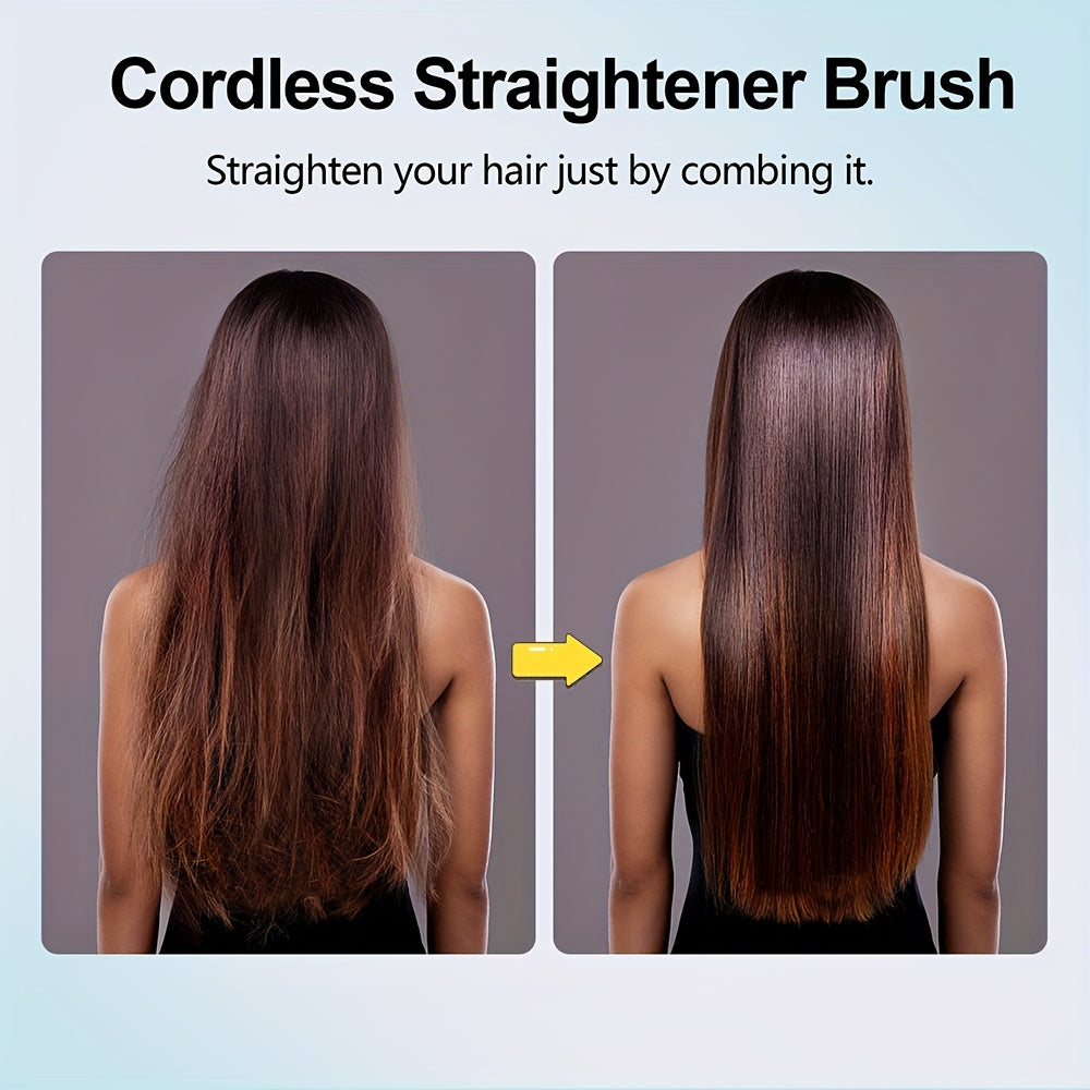 Compact Cordless Hot Comb Brush with Type-C Fast Charging - Euroselle