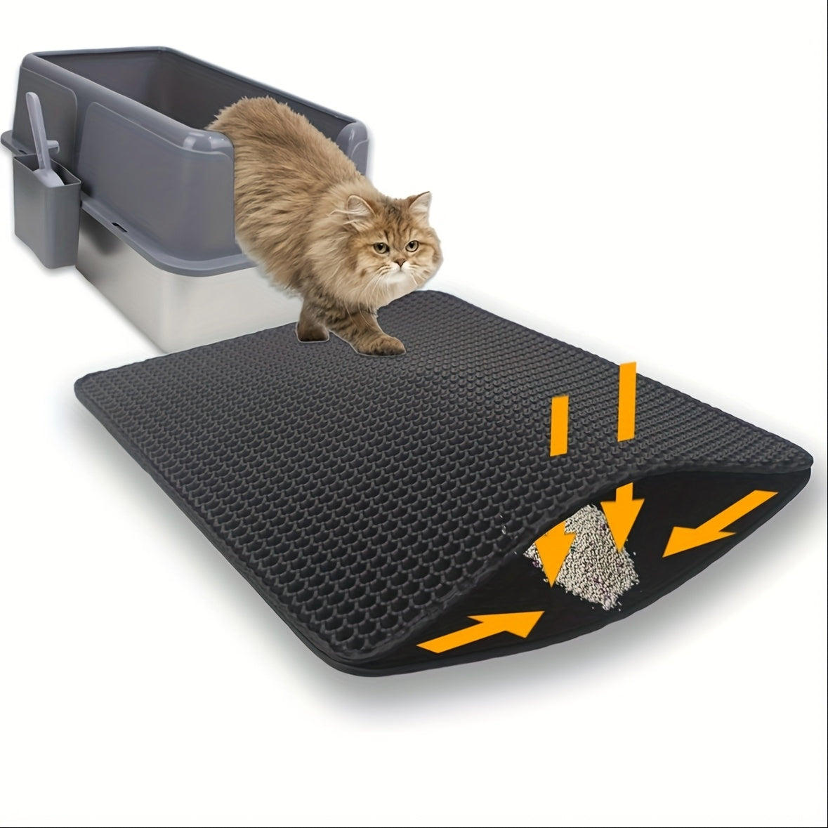 Honigwaben-Wasserdichte Katzenstreu-Matte mit Geruchskontrolle & waschbar - Euroselle