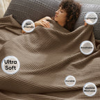 Lightweight Waffle Throw Blanket for Cozy All-Season Comfort - Euroselle