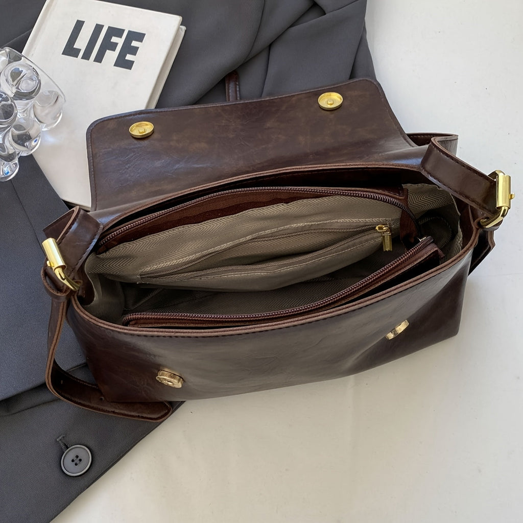 Stylish Casual Flap Bag for University & Party - Euroselle