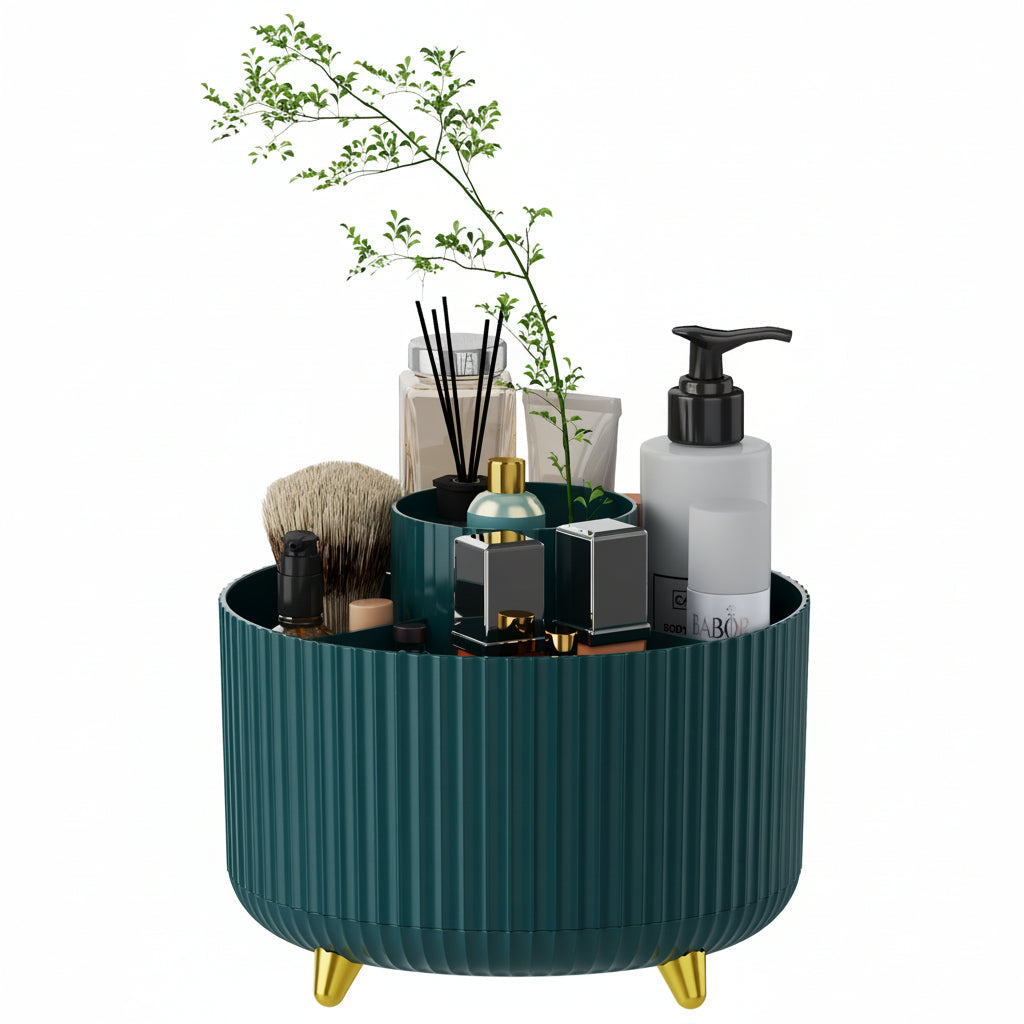 Plastic 360° Rotating Makeup Storage with 5 Sections - Euroselle