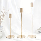 Set of 3 Golden Iron Candlestick Holders - Euroselle