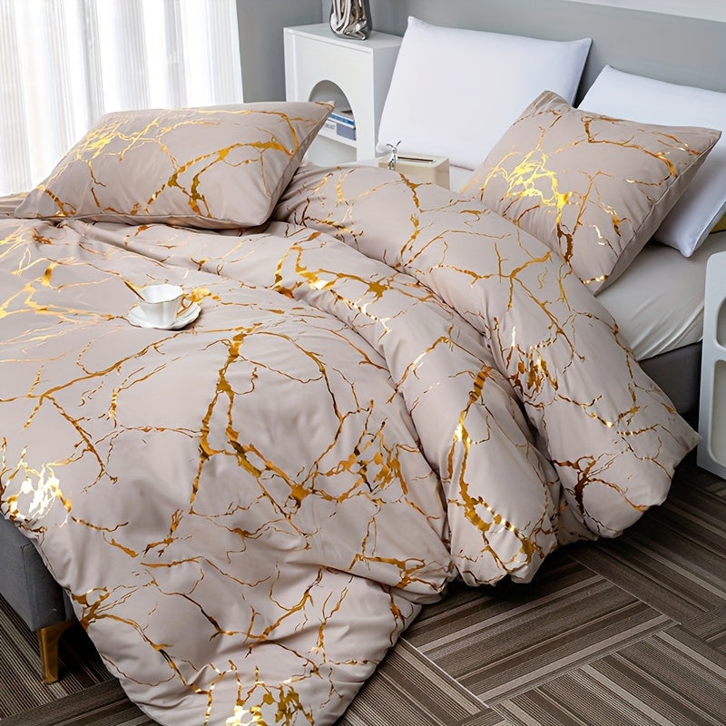 Classic Golden Foil Texture Bedding Set - Euroselle
