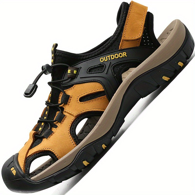 Men's Closed-Toe Sport Sandals — Breathable Rubber Sole, Elastic Strap