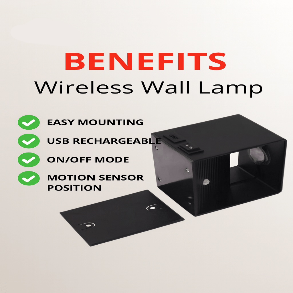 Lampă de perete LED wireless NovaBeam, alimentată cu baterii — fascicul reglabil de tip reflector