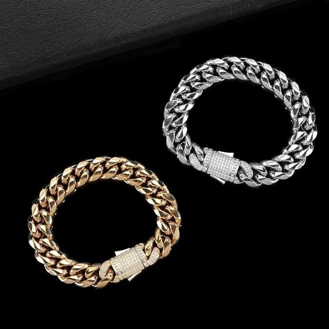 NovaLux Cuban Link Bracelet — 18K Gold-Plated Sterling Silver