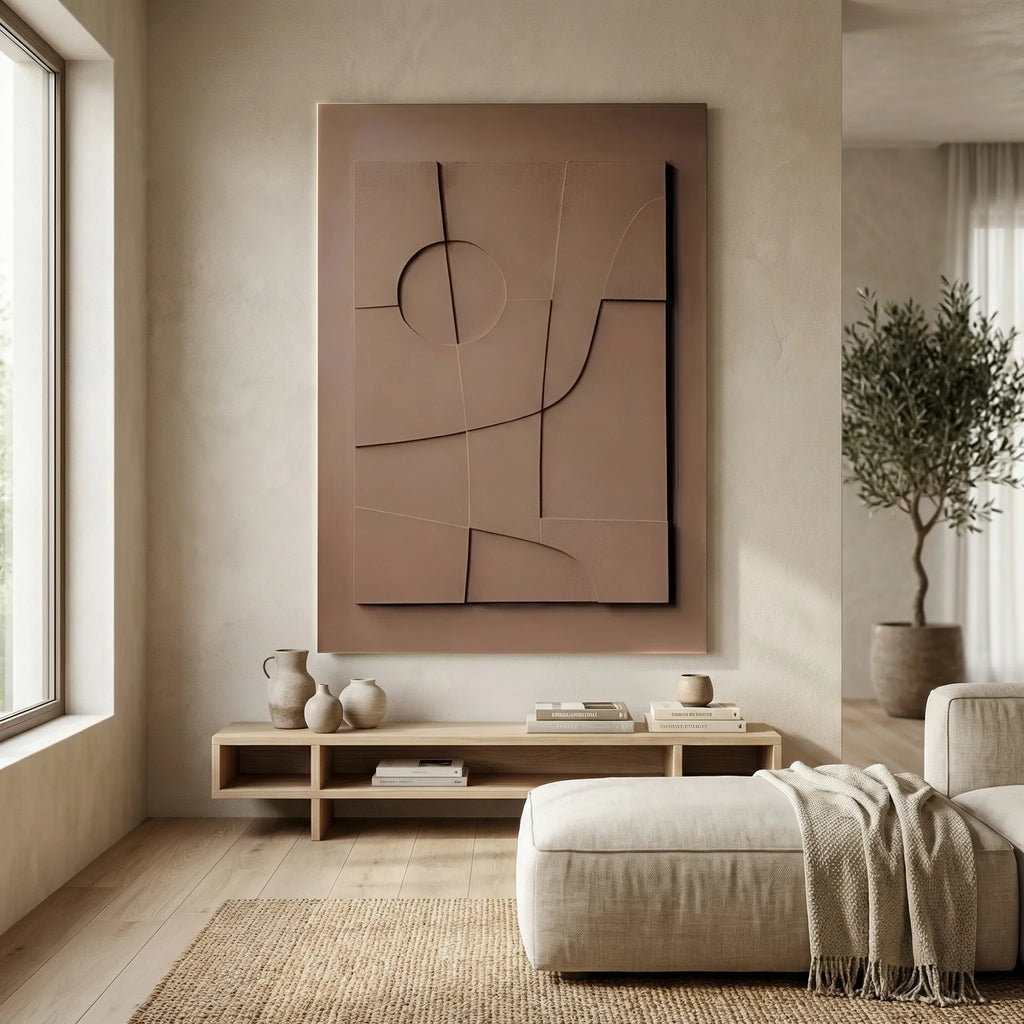 3D-Leinwand-Wanddeko mit dimensionaler Linienkunst - geometrischer Akzent
