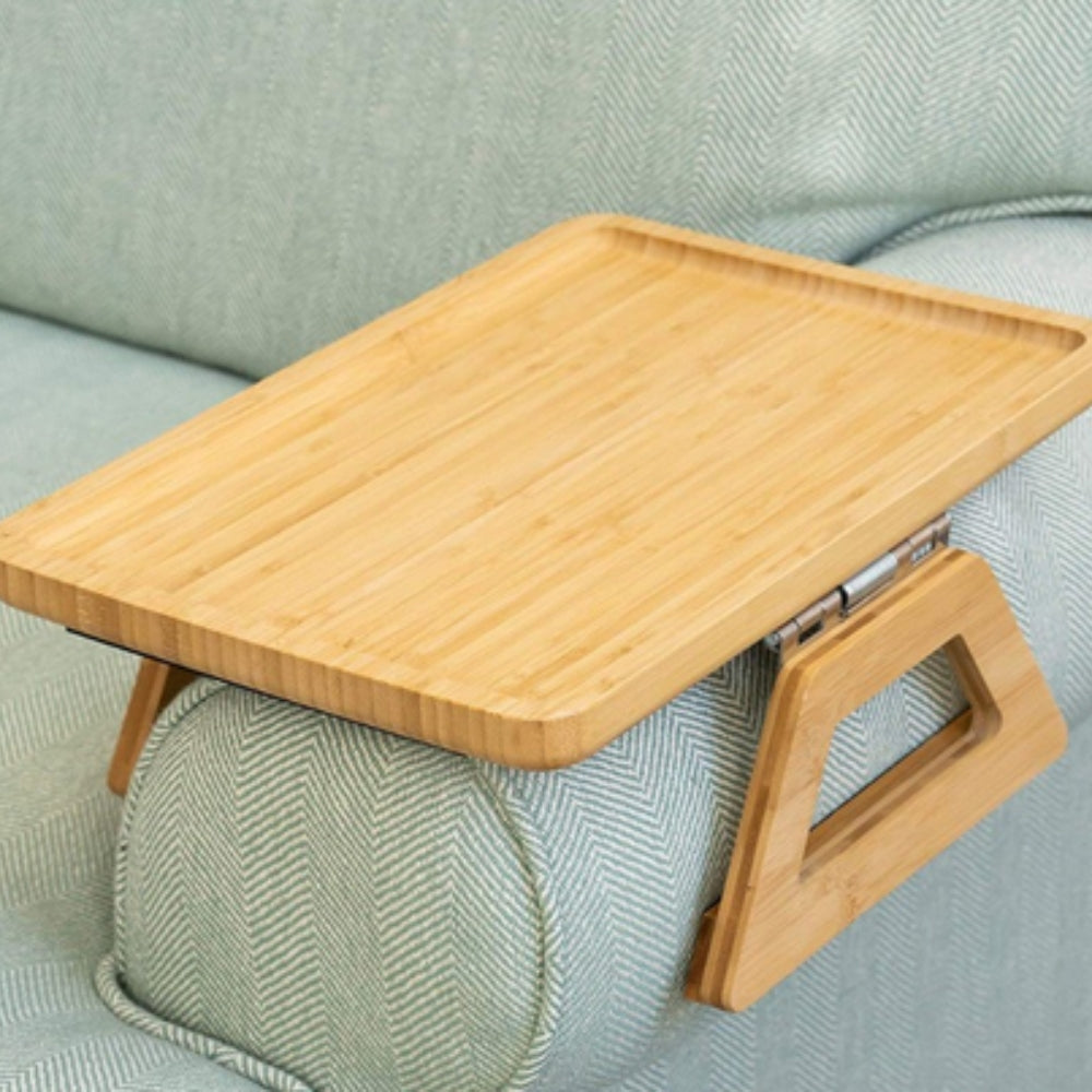Adjustable Bamboo Clip-On Arm Tray Table - Euroselle