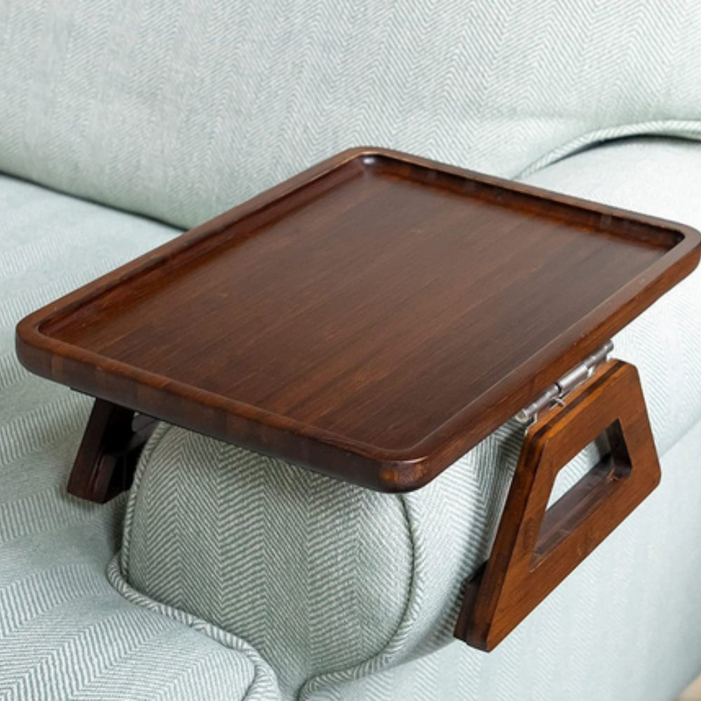 Adjustable Bamboo Clip-On Arm Tray Table - Euroselle