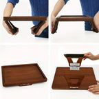 Adjustable Bamboo Clip-On Arm Tray Table - Euroselle