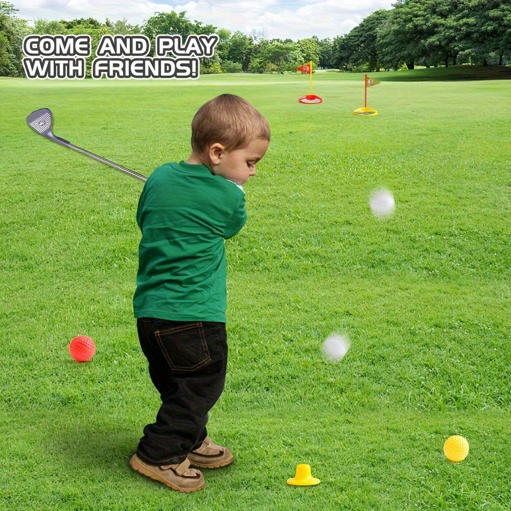 BrightTee Set da golf per bambini — mazze telescopiche regolabili per 3-8 anni, include 3 palline