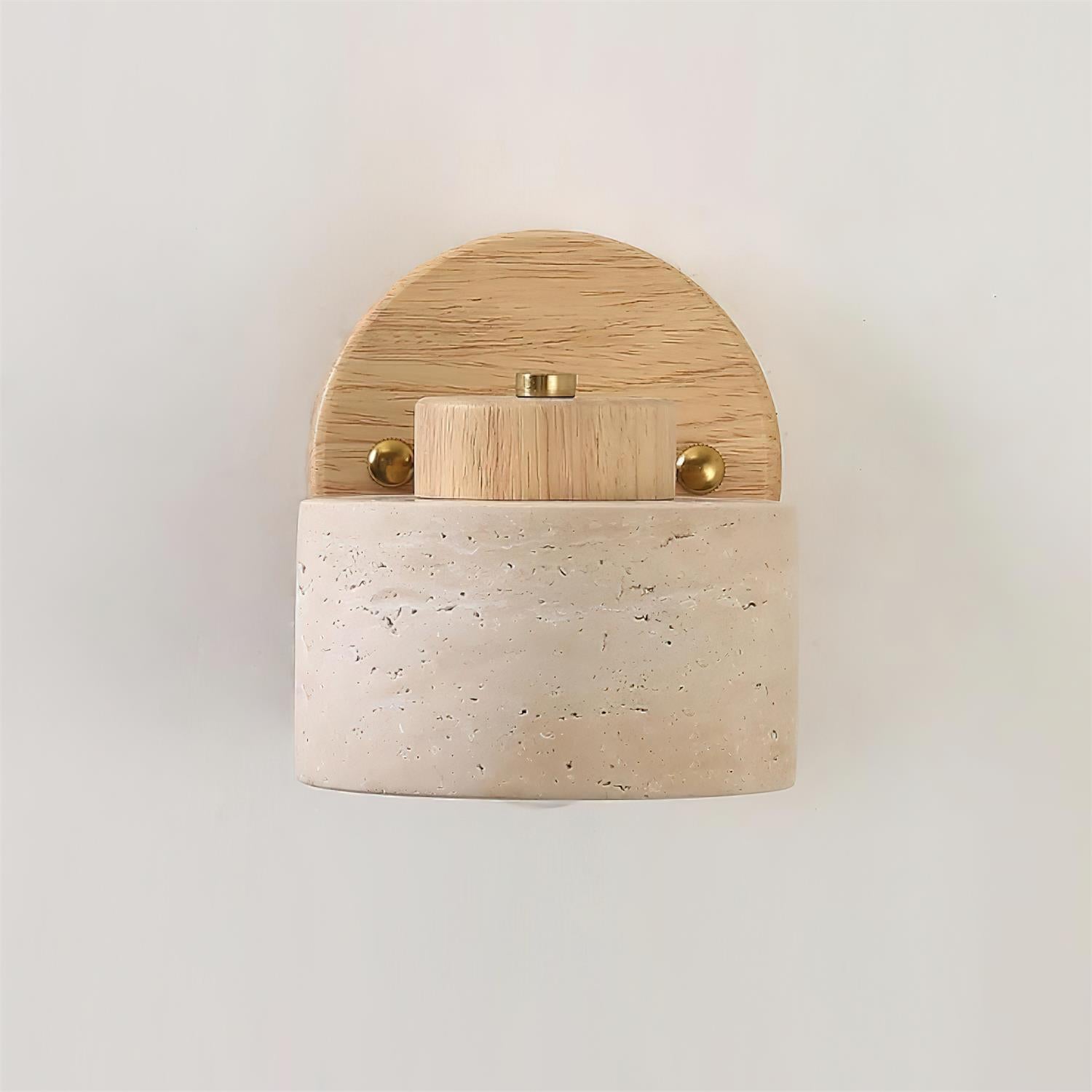 Verstellbare Wandleuchte - Natürliches Travertin- und Holzdesign | Euroselle