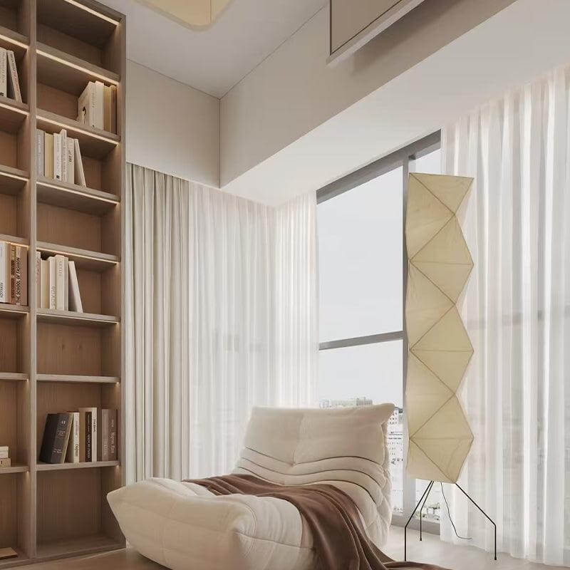 74 tum golvlampa i japanskinspirerad stil med pappersskärm - mjukt stämningsljus