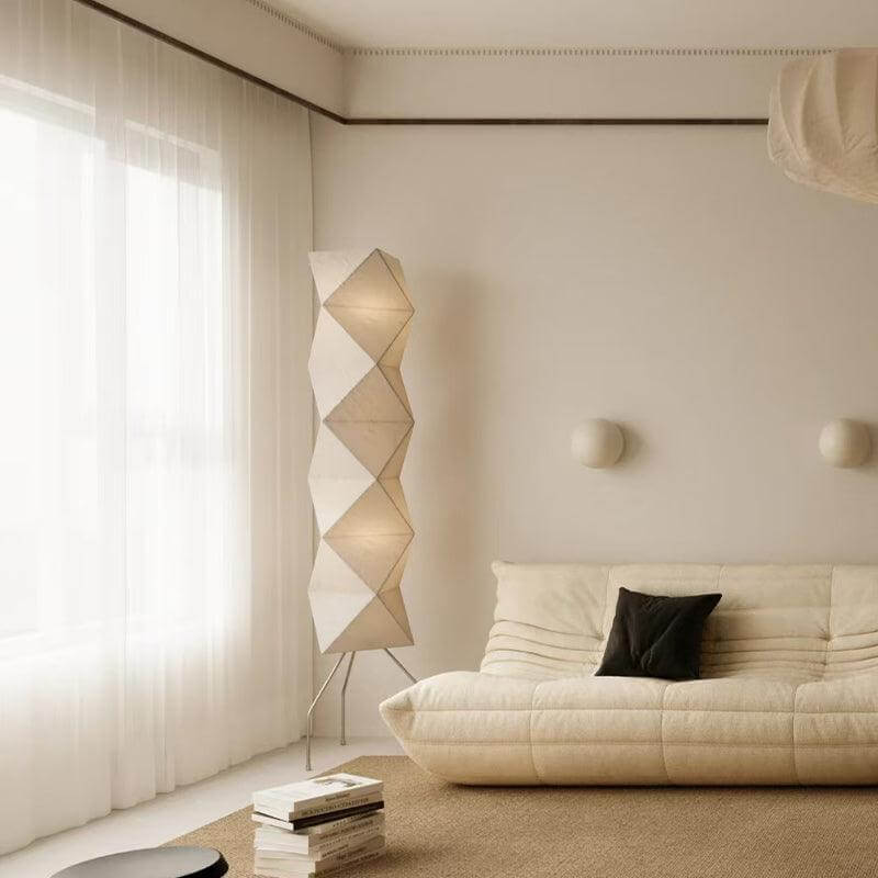 74 tum golvlampa i japanskinspirerad stil med pappersskärm - mjukt stämningsljus