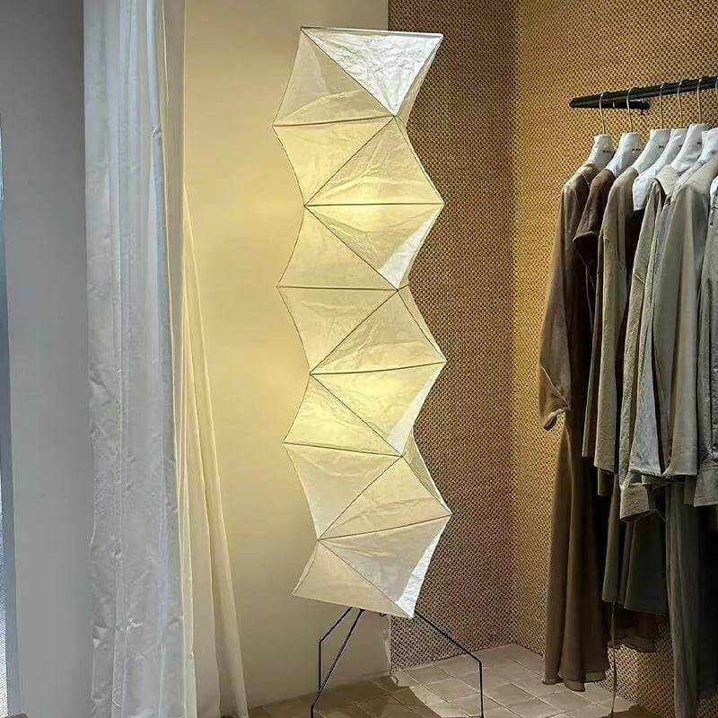74 tum golvlampa i japanskinspirerad stil med pappersskärm - mjukt stämningsljus