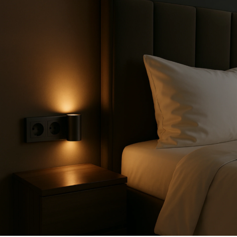 Plug-In LED Night Light — 10W Dimmable Warm White, Auto Sensor