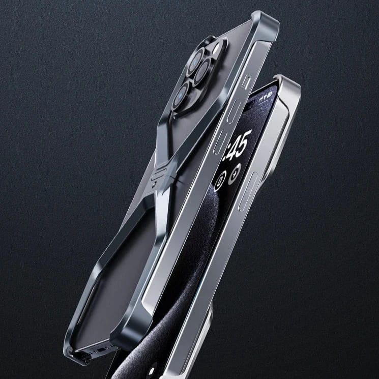 Etui do iPhone’a 14, 15, 16 i 17 z metalową ramką w kształcie litery X — ultralekka ochrona przed upadkiem