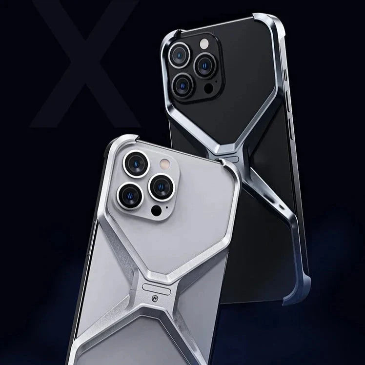 Etui do iPhone’a 14, 15, 16 i 17 z metalową ramką w kształcie litery X — ultralekka ochrona przed upadkiem
