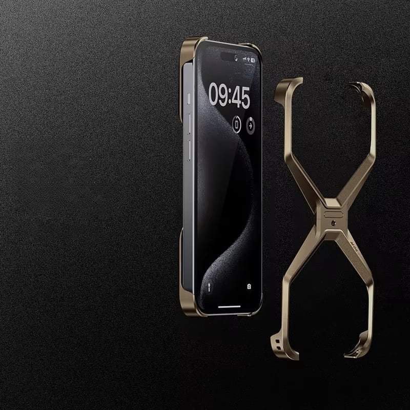 Etui do iPhone’a 14, 15, 16 i 17 z metalową ramką w kształcie litery X — ultralekka ochrona przed upadkiem