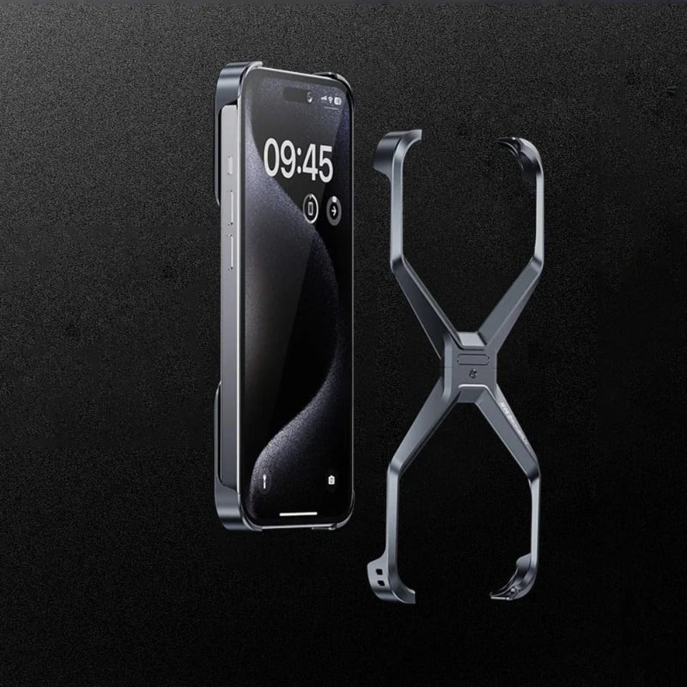Etui do iPhone’a 14, 15, 16 i 17 z metalową ramką w kształcie litery X — ultralekka ochrona przed upadkiem