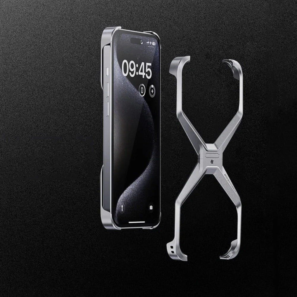 Etui do iPhone’a 14, 15, 16 i 17 z metalową ramką w kształcie litery X — ultralekka ochrona przed upadkiem