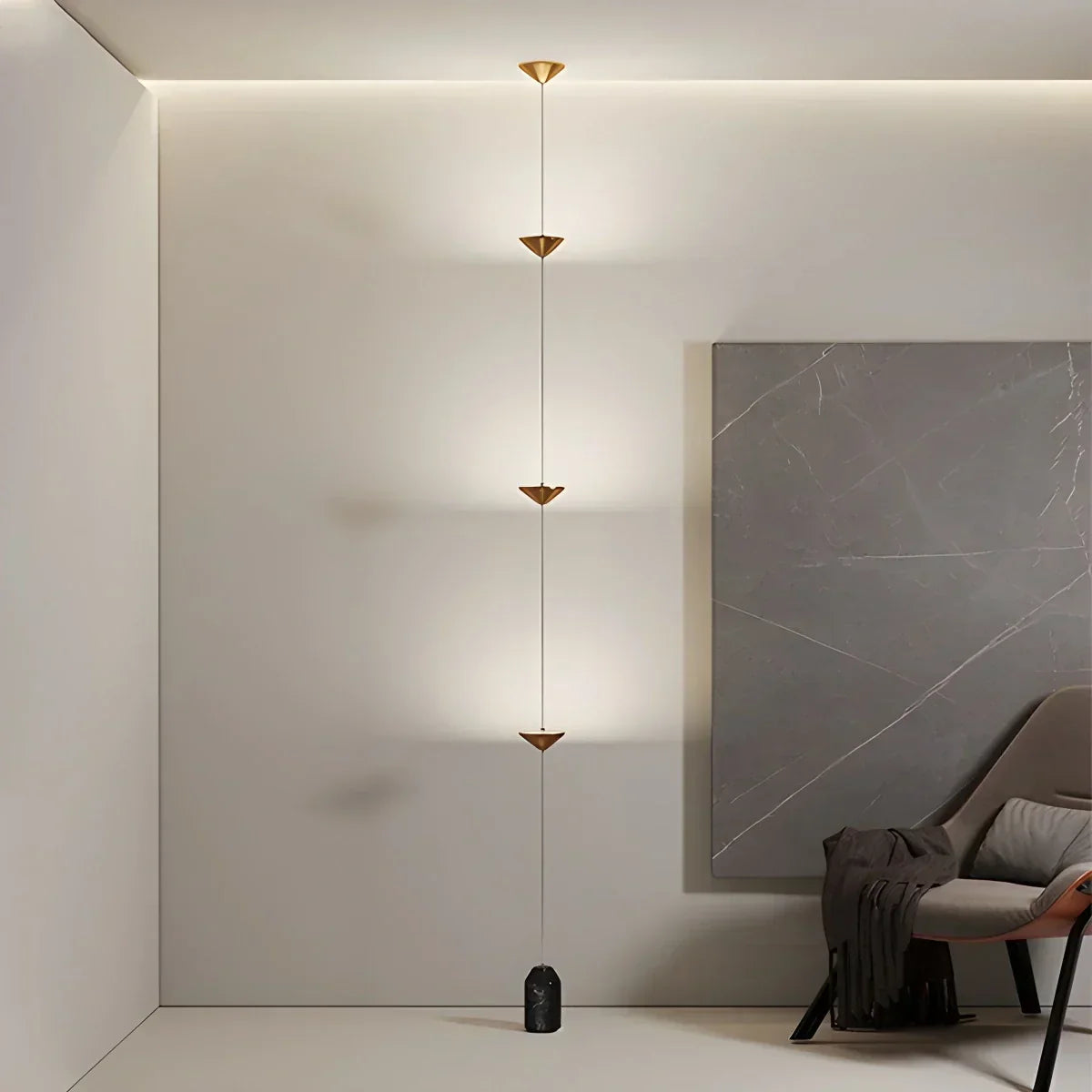 Verstellbare LED-Stangenleuchte mit Spannbefestigung, 8-10 ft, Leuchte mit vier Lichtpunkten