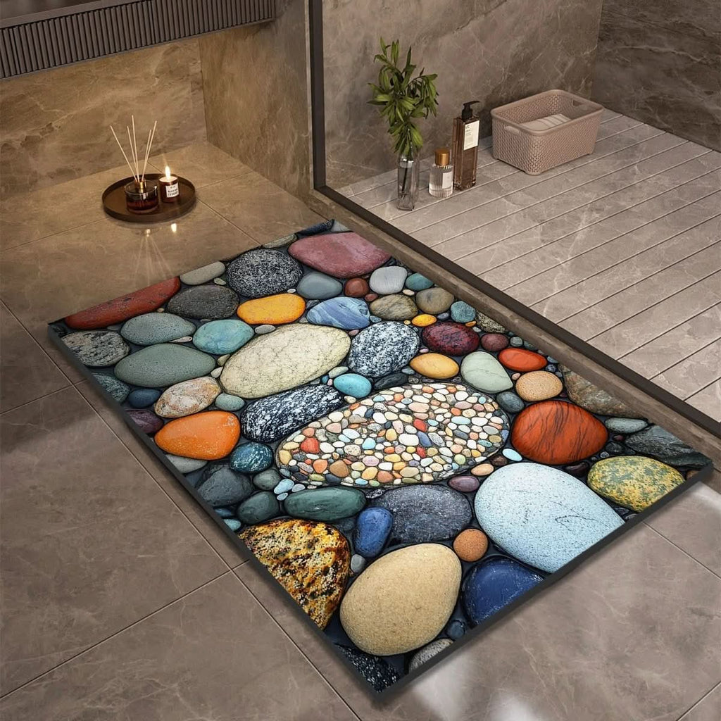 Rapid-Dry Stone Floor Mat 24x35 Inches — Non-Slip Absorbent Rug