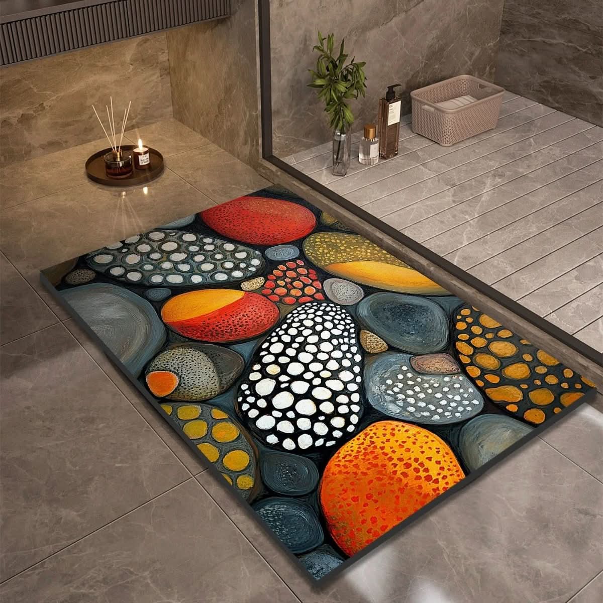 Rapid-Dry Stone Floor Mat 24x35 Inches — Non-Slip Absorbent Rug