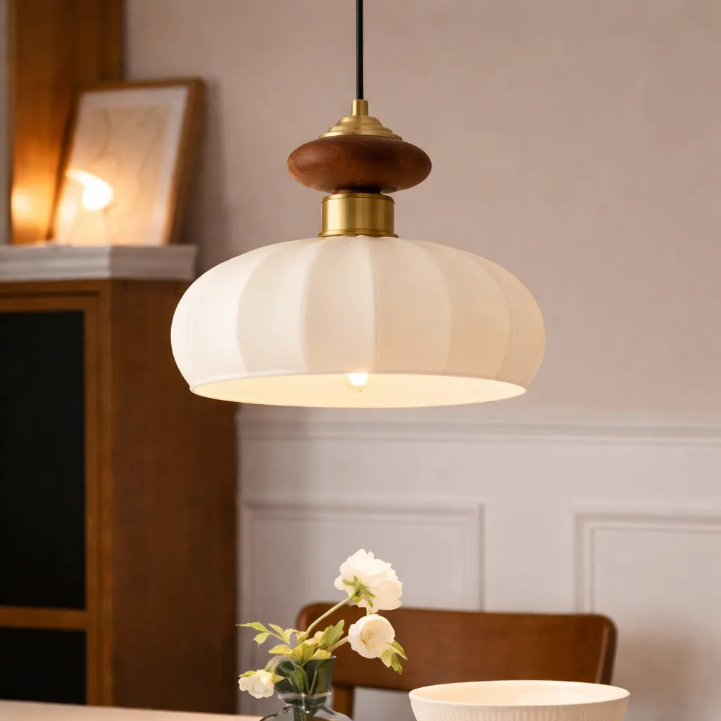 Emerald Grove Glass Wood Pendant Collection For Modern Interiors