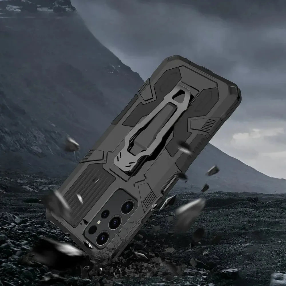 Funda de doble capa con pinza para cinturón para Samsung Galaxy S21–S25 Plus/Ultra