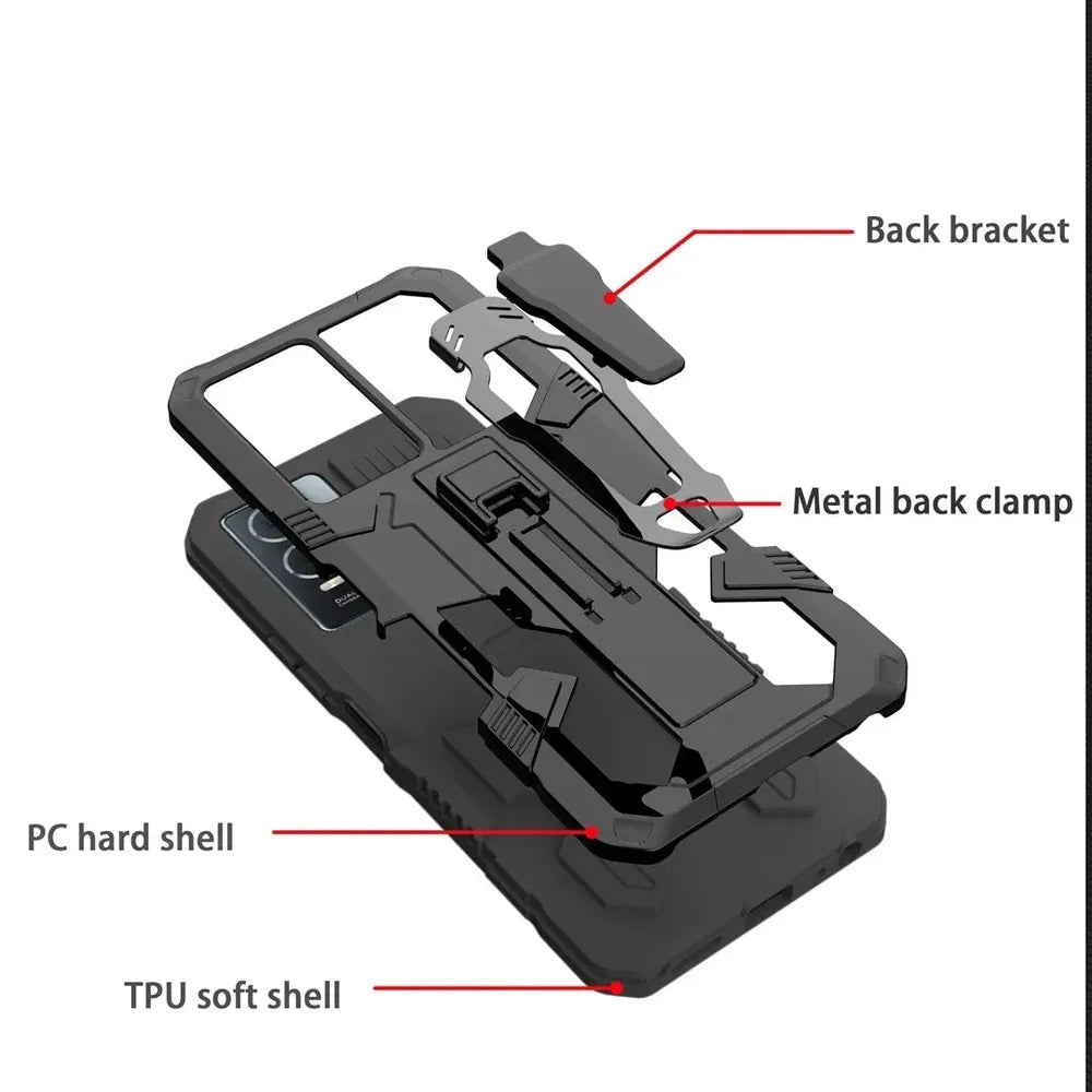 Funda de doble capa con pinza para cinturón para Samsung Galaxy S21–S25 Plus/Ultra