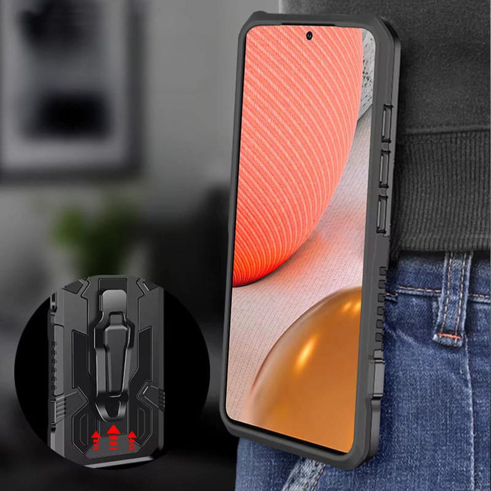 Funda de doble capa con pinza para cinturón para Samsung Galaxy S21–S25 Plus/Ultra
