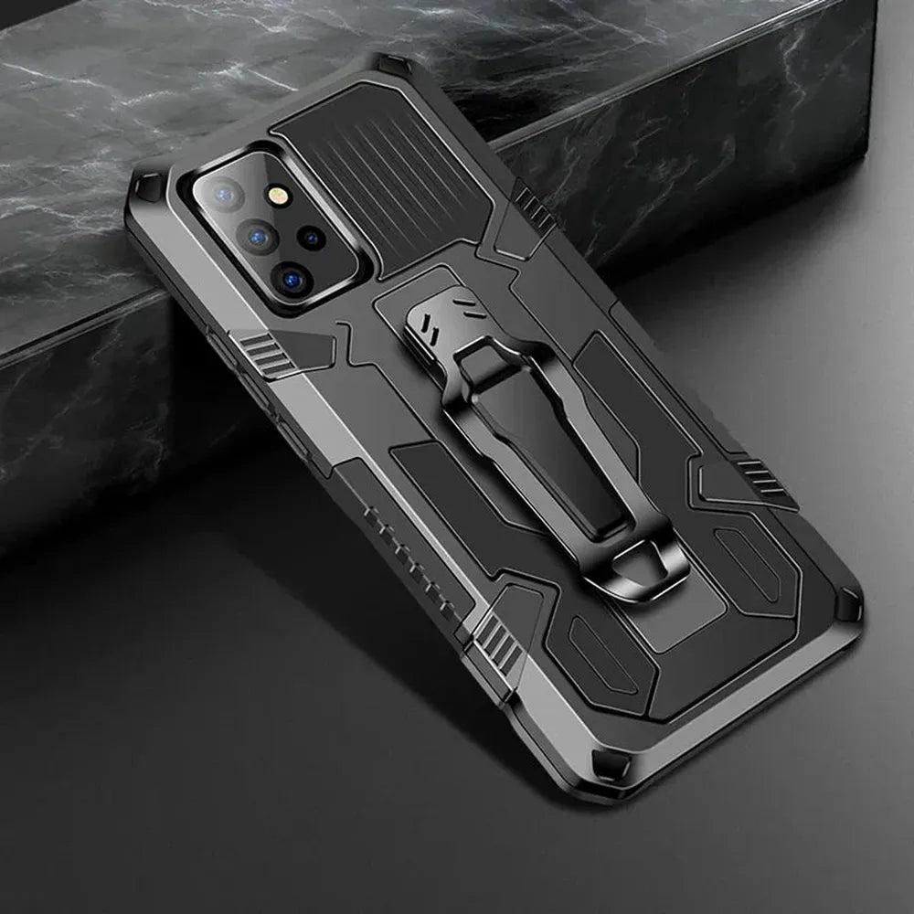 Funda de doble capa con pinza para cinturón para Samsung Galaxy S21–S25 Plus/Ultra