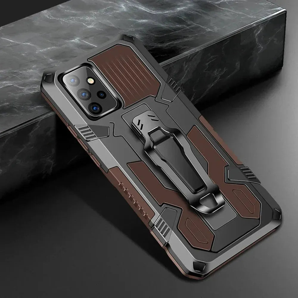 Funda de doble capa con pinza para cinturón para Samsung Galaxy S21–S25 Plus/Ultra