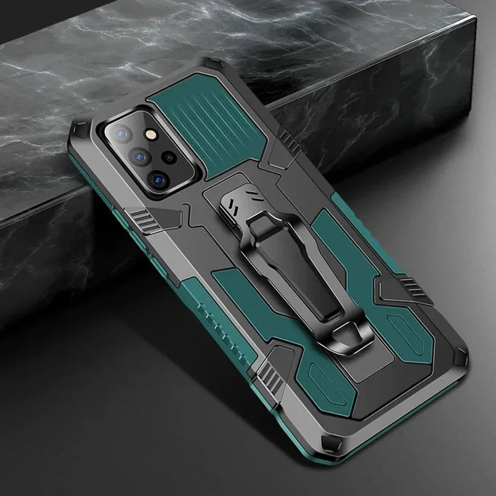 Funda de doble capa con pinza para cinturón para Samsung Galaxy S21–S25 Plus/Ultra